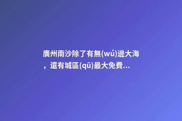 廣州南沙除了有無(wú)邊大海，還有城區(qū)最大免費(fèi)森林公園，名字拗口